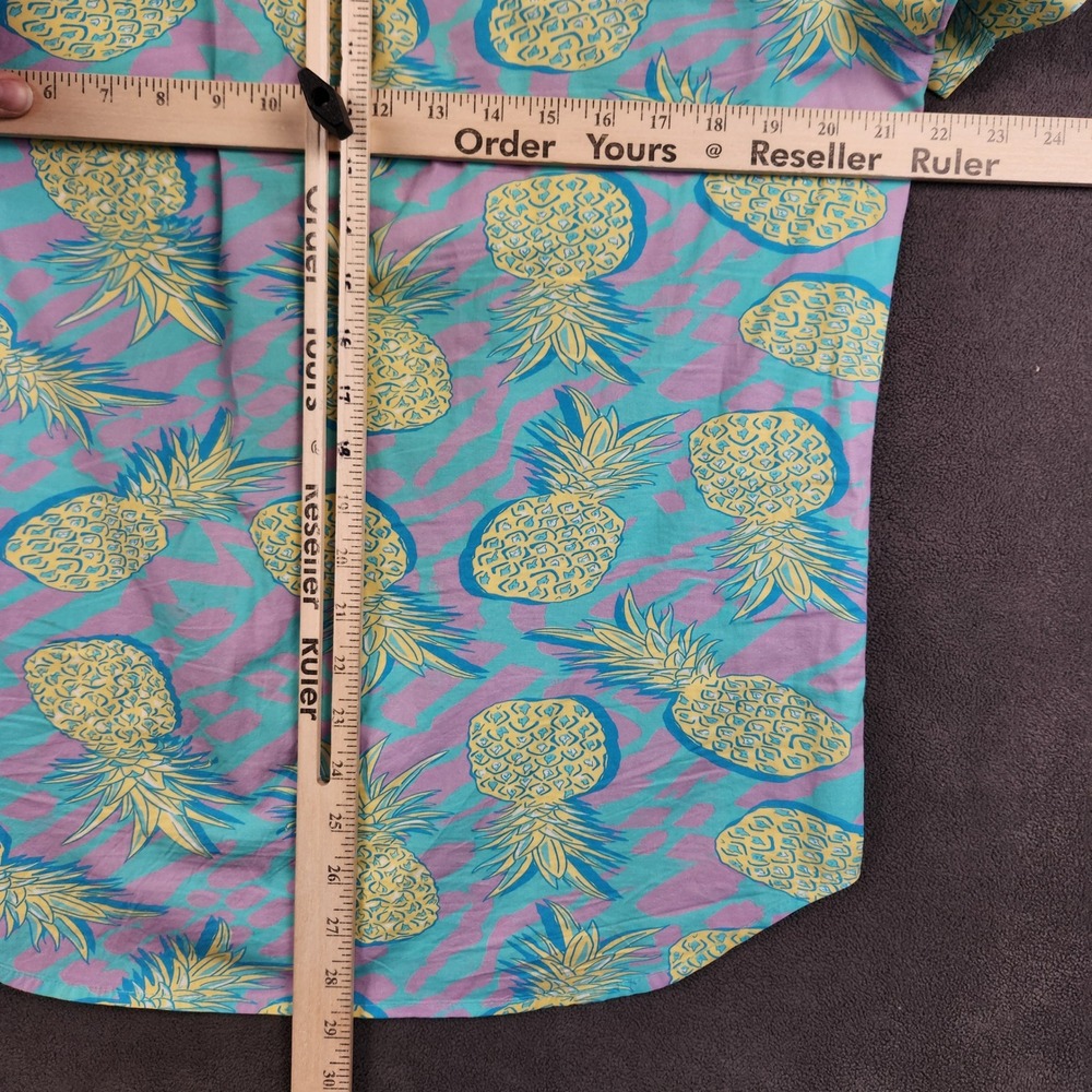 Chubbies Shirt Mens Small Blue Pineapple‎ All Over Print Short Sleeve Button Up - Picture 7 of 8